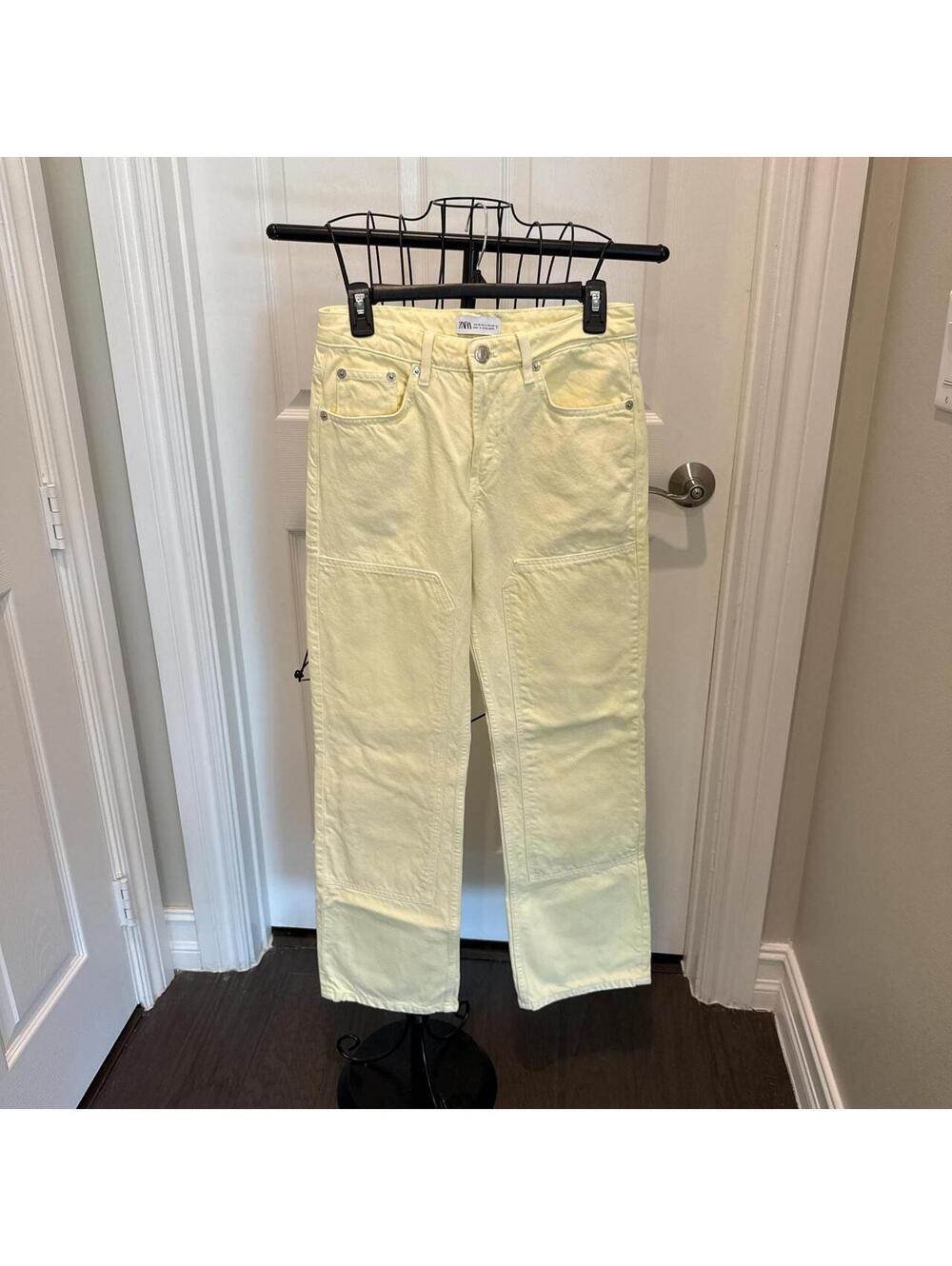 ZARA Yellow Straight Leg Pants Size 4